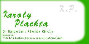 karoly plachta business card